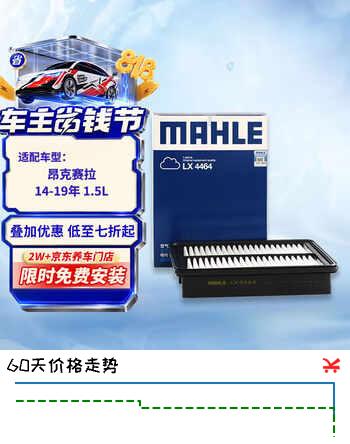 【7折】马勒（MAHLE）空气滤芯滤清器空气滤空滤LX4464￥适用于昂克赛拉1.5 14-19年https://u.jd.com/x6Rb9lh----普遍有货 | 下1件最优到手单价：39.2 -> 【27.44】