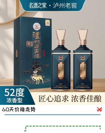 泸州老窖【618大促】浓香型白酒 礼盒装 过节送礼 自喝 商务 聚会 52度 500mL 2瓶 【泸州迎宾酒·盛典 2瓶配礼袋】