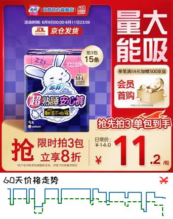 苏菲超熟睡兔子安心裤M~L均码5条超薄舒适安睡裤卫生巾自营官方旗舰