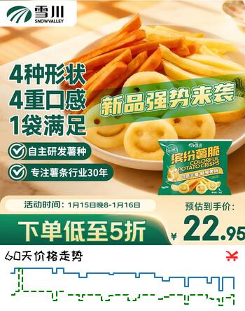 雪川食品（Snow Valley）缤纷薯脆2斤/袋笑脸薯条薯角红薯条组合半成品空气炸锅食材预制菜