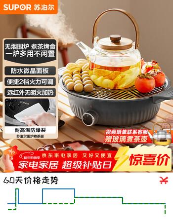 苏泊尔（SUPOR）围炉煮茶电陶炉多功能家用电煮茶炉养生泡茶烧水煮茶器蒸茶器白茶黑茶蒸茶器不挑器具SW-DTL-W1