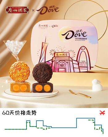 【7折】广州酒家德芙联名月饼礼盒巧克力双黄白莲蓉中华老字号广式传统中秋节礼品 巧克力双黄白莲蓉月饼礼盒720ghttps://u.jd.com/4gHuUS5----普遍有货 | 下1件最优到手单价：158 -> 【126】