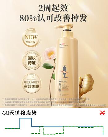 阿道夫防脱育发洗发水300ml 生姜健发固根洗头膏 控油清爽洗发露