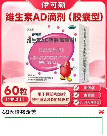 【1折】[伊可新]维生素AD滴剂胶囊型 2000IU:700IU60粒 2盒装 1岁以上2000UI:700UI10粒6板 60粒（胶囊型）https://u.jd.com/F6MJ2hl----普遍有货 | 下1件最优到手单价：720.8 -> 【91.62】
