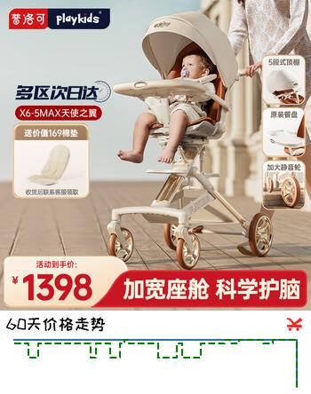 playkids普洛可X6-5MAX遛娃神器轻便双向高景观婴儿车0-3岁用折叠可坐可躺