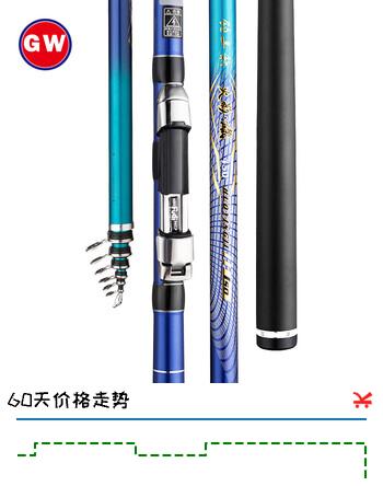 GW光威鱼竿矶钓竿5.4米矶竿裸竿超轻超硬碳素矶杆斜导环海竿抛竿钓鱼竿滑漂大导环