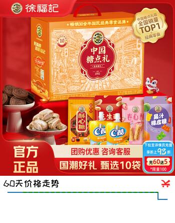 徐福记年货糖果礼盒936g  中国糖点呈祥福礼礼箱 休闲零食 新年礼盒送礼