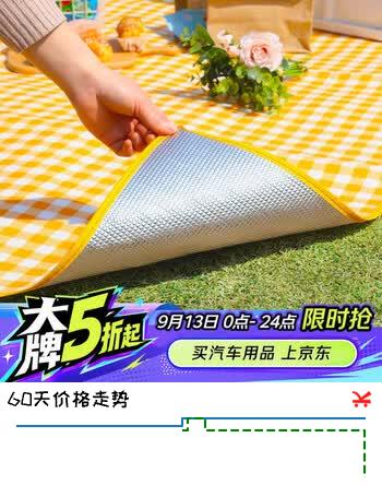 【5折】世芸野餐垫加厚铝膜露营垫沙滩防潮地垫郊游野餐布草坪垫户外帐篷垫https://u.jd.com/xgcmpOl----普遍有货 | 下1件最优到手单价：26.91 -> 【14.95】