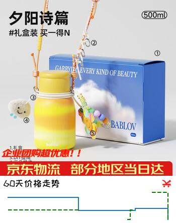 BABLOV花伴森保温杯女高颜值316不锈钢便携大容量学生吸管水杯子礼物