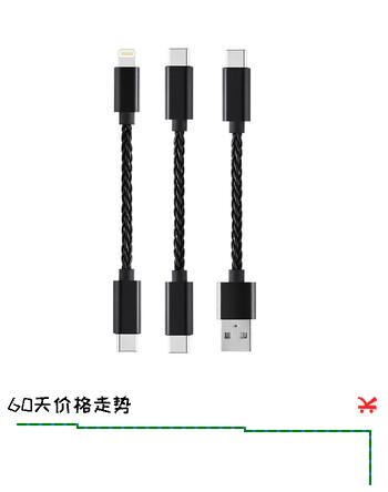 JCALLY杰仕声OTG耳放连接线数据线Typec转Lighting小尾巴解码专用 黑色 苹果线c to L