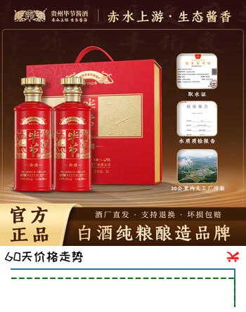 毕节酱酒【毕节酒·御樽】纯粮大曲坤沙酱香白酒礼盒装 53度 纯粮酿造 53%vol 500mL 2瓶 礼盒装