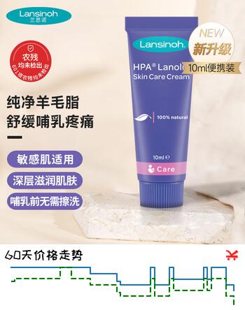 兰思诺（LANSINOH）羊脂膏乳头霜孕妇哺乳期乳头皲裂膏滋润保湿护理乳头膏10ml 