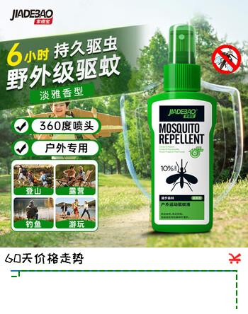 家德宝（JIADEBAO）驱蚊喷雾 户外驱蚊液 防蚊虫叮咬花露水 10%避蚊胺 驱蚊神器 [10%避蚊胺-驱蚊6h]100ml
