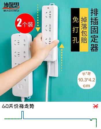 【7折】妙馨思插排固定器免打孔粘贴强力无痕插线板插座固定器壁挂路由器收纳盒https://u.jd.com/FOdfPnj----普遍有货 | 下1件最优到手单价：10.7 -> 【8.27】