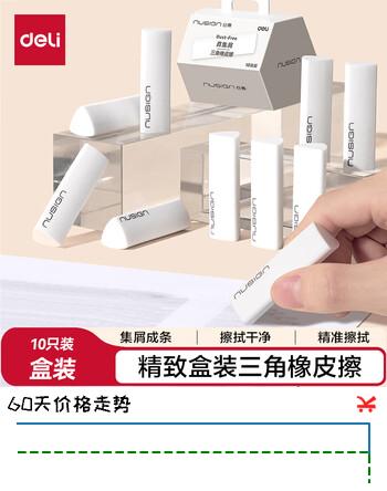 【7折】纽赛（NUSIGN）得力集屑三角橡皮擦小学生专用擦字成线干净不留痕儿童素描美术橡皮 10块装NS151-10https://u.jd.com/41IRlyG----普遍有货 | 下3件最优到手单价：11.92 -> 【8.72】