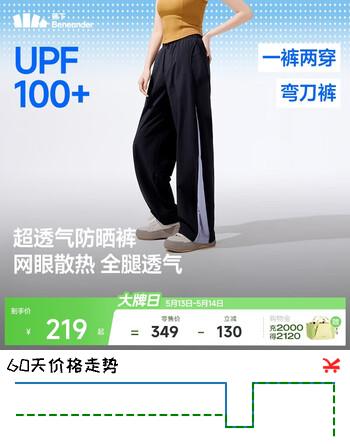 蕉下（beneunder）女士超透气宽松防晒裤阔腿休闲长裤子运动速干春夏25新款 AS850