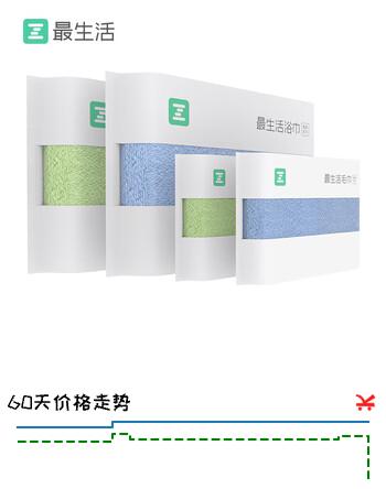 最生活毛巾浴巾组合4条装 A类纯棉柔软吸水洗脸毛巾 酒店速干成人大浴巾