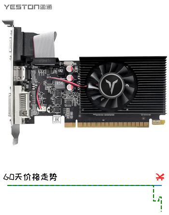 盈通（yeston）GT730-4G D3 LP 4G/DDR3/64bit 办公游戏显卡
