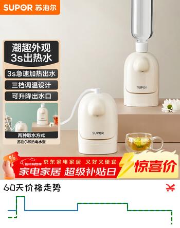 苏泊尔（SUPOR）即热式便携壶 迷你办公室家用旅行速热开水机 桌面小型电水壶烧水壶 SW-JRMINI01