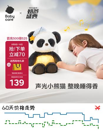 【8折】babycare熊猫安抚玩偶婴儿宝宝哄睡觉毛绒玩具新生儿见面礼盒节日生日礼物https://u.jd.com/U1ZuPoC----普遍有货 | 下1件最优到手单价：129 -> 【105】
