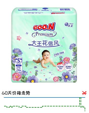 大王（GOO.N）【新升级】花信风纸尿裤 S24片(4-8kg)尿不湿新生儿 超薄透气
