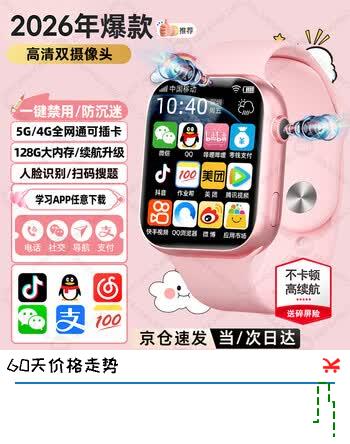 【4折】PALMHANG微信全功能智能儿童电话手表可插卡定位5G4G全网通青少年小学初中高中生6-12岁专用学习表男女款https://u.jd.com/UDcaxmQ----普遍有货 | 下1件最优到手单价：248 -> 【108】