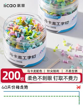离草 工字钉软木画板图钉按钉绘画图钉照片钉可钉墙无痕钉泡钉创意照片固定摁钉 马卡龙200枚