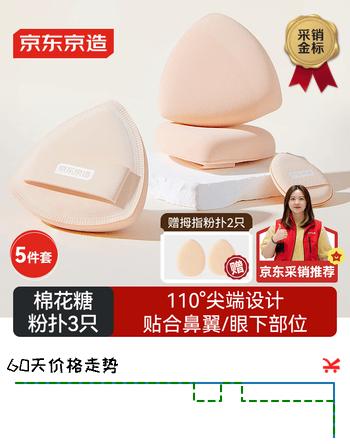 京东京造 棉花糖气垫粉扑3枚送拇指扑 美妆扑粉底液化妆气垫专用 干湿两用