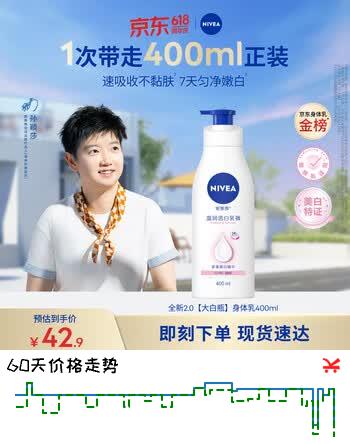 妮维雅（NIVEA）孙颖莎同款天然VC美白身体乳女士温润透白润肤乳液400ml生日礼物