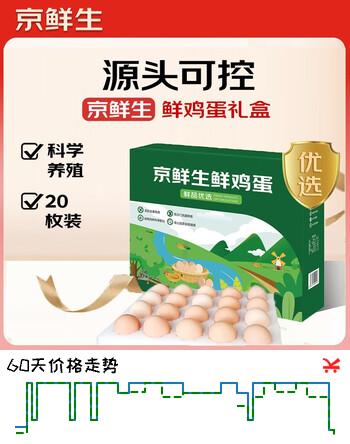 京鲜生鲜鸡蛋20枚/盒 健康轻食 营养健康 2斤/盒 源头直发 