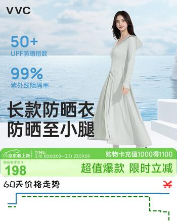 VVC防晒衣女防紫外线透气防晒服加长全身防晒凉感出游外套 寂静灰