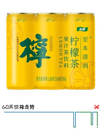 怡宝至本清润柠檬茶饮料CAN装 310ml*6瓶 量贩装