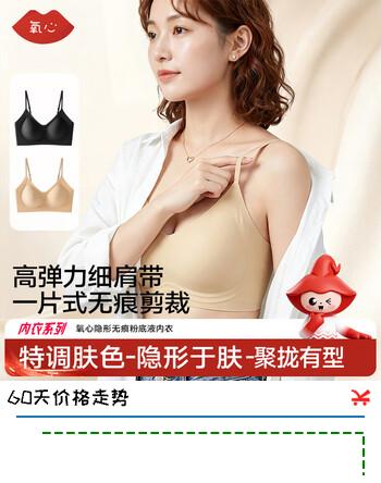 【4折】氧心（YANGXIN）2件装无痕粉底液果冻条吊带文胸内衣女上托聚拢防下垂美背胸罩 黑色 粉底肤 L （111-130斤）https://u.jd.com/9a9Aq7Q----普遍有货 | 下1件最优到手单价：99.9 -> 【49.9】