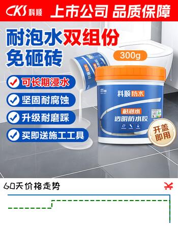 科顺（CKS）耐泡水透明防水胶免砸砖防水涂料卫生间厨房补漏材料堵漏胶300g