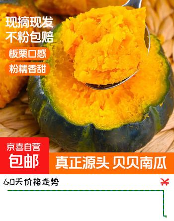正宗贝贝南瓜 净重1-5斤 板栗口感 源头直发粉糯香甜辅食美味粗粮 4.5斤 单果 250g+不粉包赔