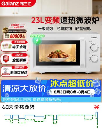 【9折】格兰仕（Galanz）变频微波炉家用 23L大容量 一级能效省电 转盘加热 简易旋钮操控X50（变频节能款）https://u.jd.com/U1DcfJx----普遍有货 | 下1件最优到手单价：314 -> 【287.1】