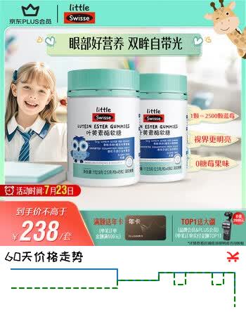 【7折】Swisse小小斯维诗 叶黄素酯软糖 提供眼部营养 0糖 3岁 儿童 45粒2瓶https://u.jd.com/9DNqJur----普遍有货 | 下3件最优到手单价：238 -> 【188】