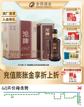 沱牌【年货送礼】舍得 沱牌酒 沱牌1940 整箱装 浓香型白酒 纯粮名酒 50度 480mL 6瓶 【箱装】