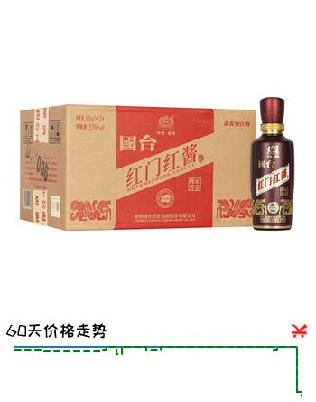 国台 红门红酱 酱香型白酒 53度 100ml*24瓶 整箱装