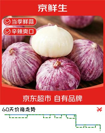 京鲜生东北当季鲜独头蒜净重4.5斤单果2.5cm+蒜香浓郁当季蔬菜源头直发