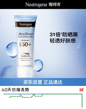 露得清轻透防晒霜SPF50+防水防汗户外清爽防晒30ml男女礼物