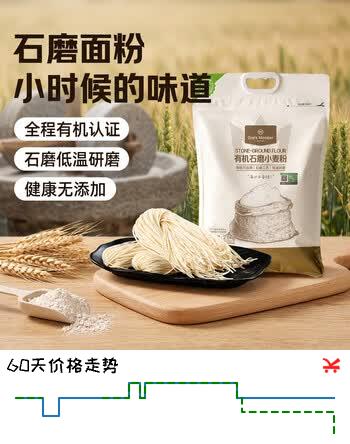 【8折】1号会员店有机石磨面粉5斤有机面粉 面馒头包子小麦粉京东自营无添加面条https://u.jd.com/UgGiUDU----普遍有货 | 下7件最优到手单价：40.71 -> 【32.71】