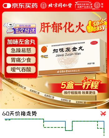 北京同仁堂加味左金丸6g*10袋 肝郁化火肝胃不和引起的急躁易怒胃痛少食嗳气吞酸
