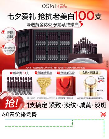 【7折】欧诗漫（OSM）60支时光素次抛精华液抗皱抗老紧致美白提亮化妆品七夕情人节礼物https://u.jd.com/UGEeMKr----普遍有货 | 下2件最优到手单价：354.56 -> 【279.9】
