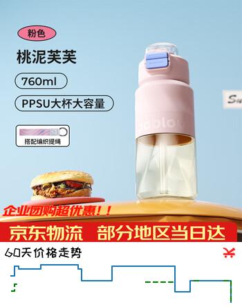 BABLOV花伴森水杯孕妇吸管杯ppsu塑料杯运动大容量儿童户外健身便携杯