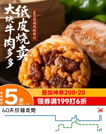 头厨苏州纸皮烧麦黑椒牛肉烧卖240g*2袋共8个早餐食品半成品牛腿肉
