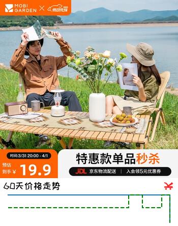 牧高笛（MOBIGARDEN）朝霞桌毯 户外露营复古双面双色加厚提花毯子 NX22671032 象牙白