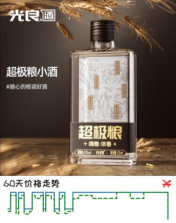 光良超极粮 浓香型白酒 42度 125ml*1瓶 单瓶装