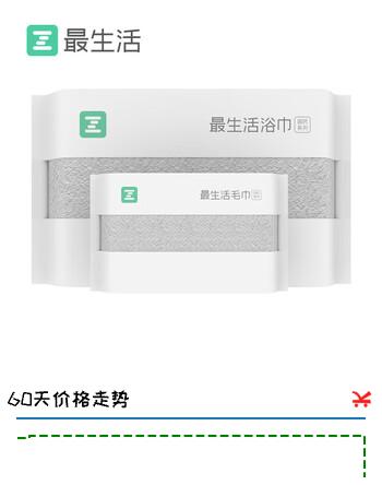 最生活新疆长绒棉毛浴巾组合2条装 A类洗脸面巾柔软成人洗澡大浴巾 灰色