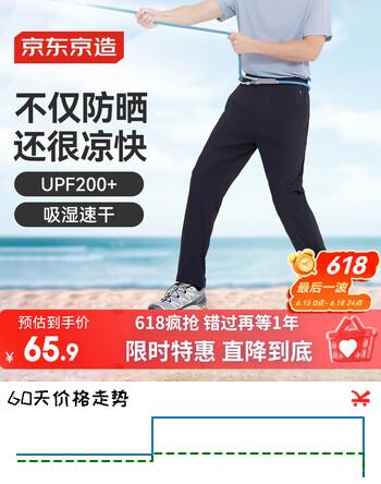京东京造速干运动裤透气跑步休闲裤宽松束脚裤子秋季男 黑色 XL